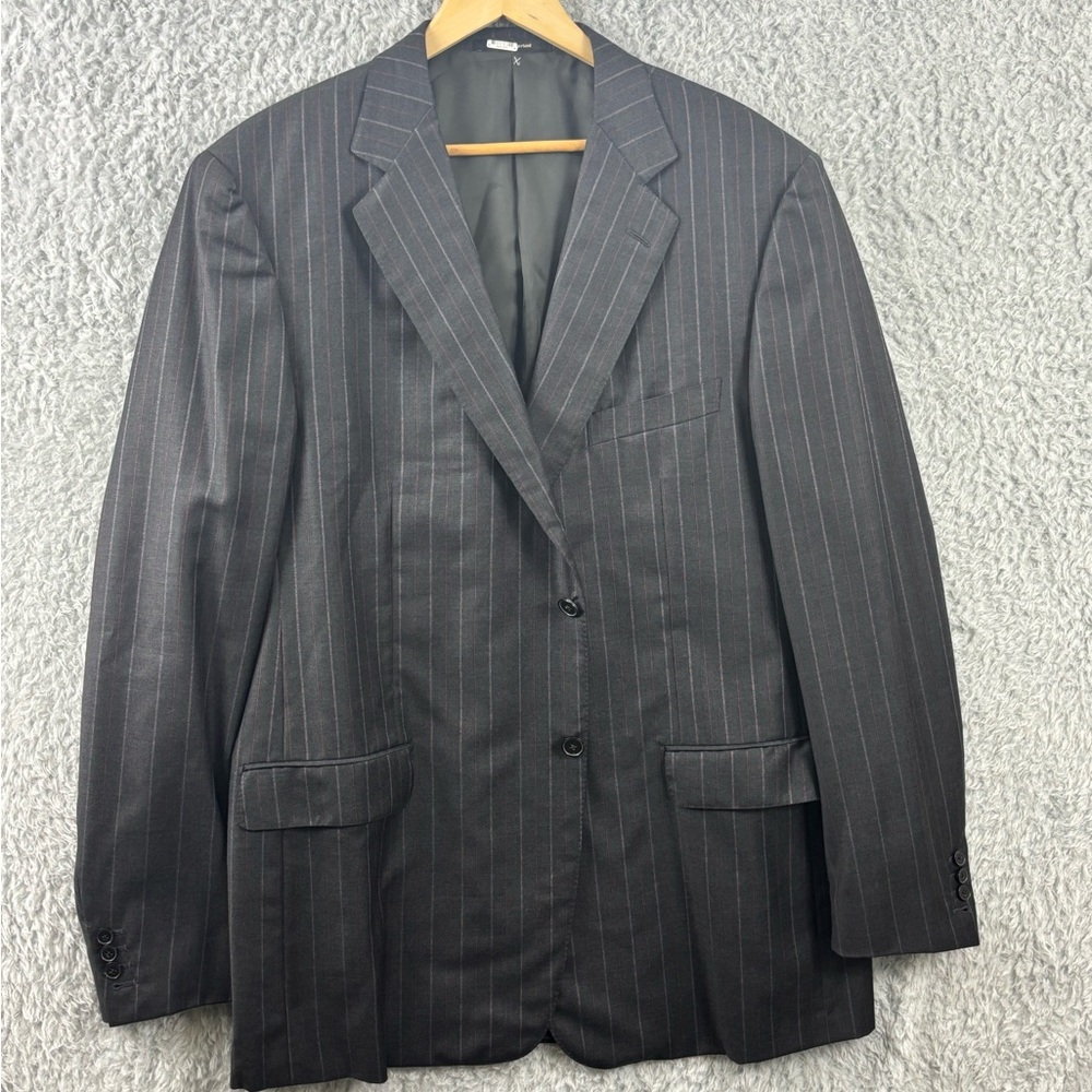 Ermenegildo Zegna Charcoal Pinstripe Suit Jacket